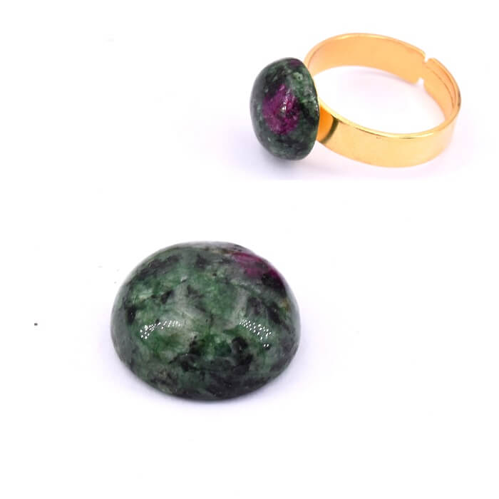 Cabochon rond rubis zoisite naturel 12mm (1)