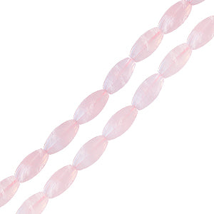 Perle grain de riz en quartz rose 4x8mm sur fil (1)