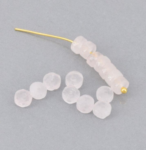 Achat Heishi Perles Rondelles En Quartz BLANC 4x2mm - trou 0,7mm (10)