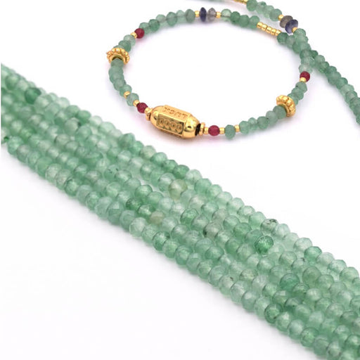 Achat Perles Ronde Jade Teinté Verte à Facettes 4x2,5mm - trou:0,8mm (1)