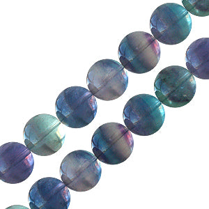 Pierres rondes fluorite arc en ciel 8mm sur fil (1)