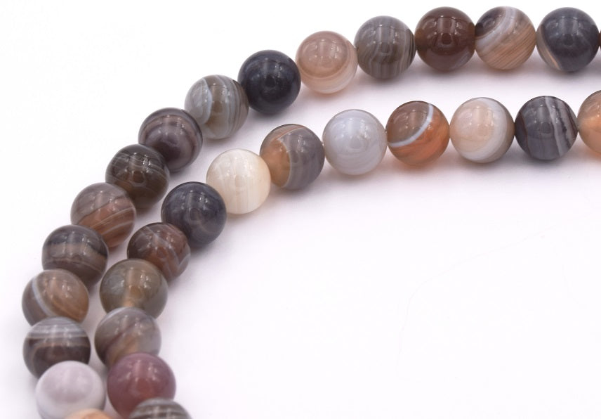 Perles Rondes en Agate d'Afrique 8mm -Trou: 1mm - 1 fil (1)