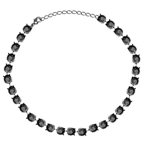 Collier sertir pour 29 Swarovski 1122 rivoli SS47 argenté vieilli (1)