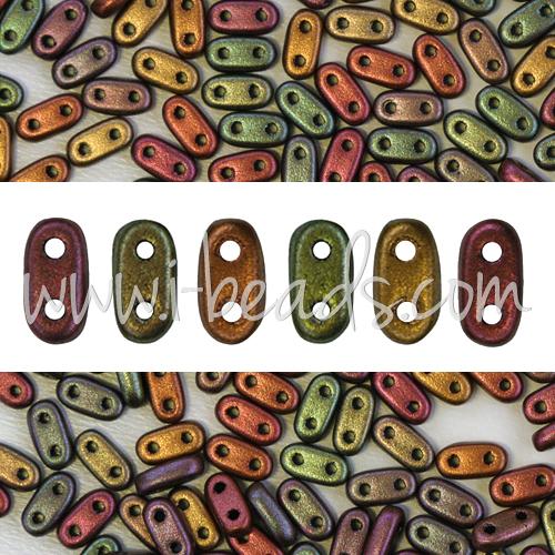 Achat Perles 2 trous CzechMates Bar 2x6mm Matte Metallic Bronze Iris (10g)