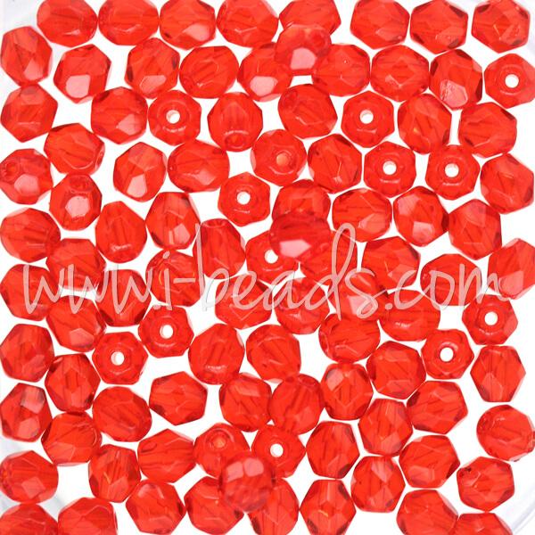 Perles facettes de bohème hyacinth orange 4mm (100)