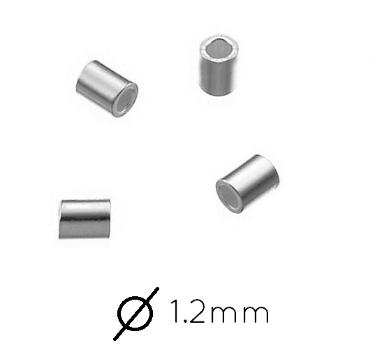 Perles à écraser argent 925 1.5x2mm Diam inte:1.2mm (20)