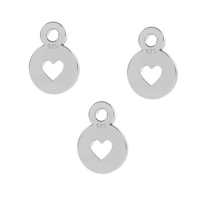 Medaillon breloque coeur en argent 925- 5mm (2)