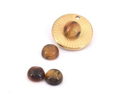 Cabochon rond oeil de tigre 6mm (2)