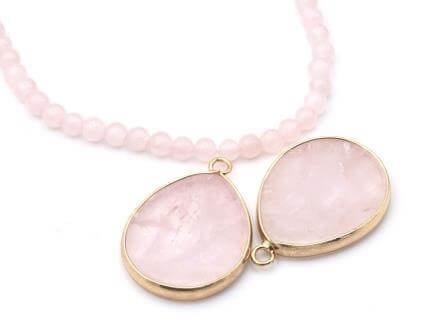 Achat Pendentif Quartz rose plat 30x21mm (1)