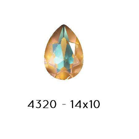 Achat Swarovski 4320 Fancy Stone PEAR- Crystal Ochre DELITE-14x10mm (1)
