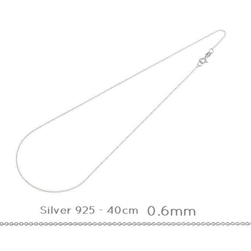 Collier Chaine extra fine 0.6mm en argent 925 rolo avec fermoir 40cm (1)