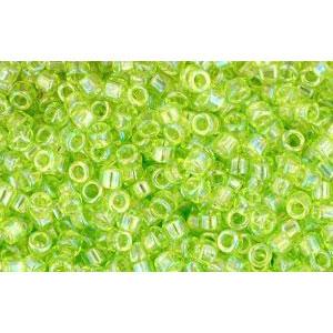 cc164 - perles Toho treasure 11/0 transparent rainbow lime green (5g)