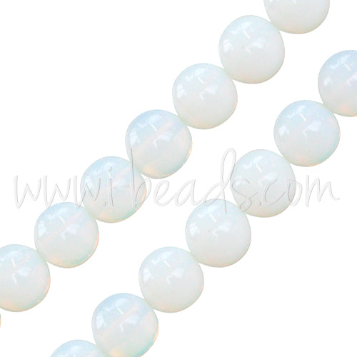 Opalite reconstituées rondes 10mm sur fil (1)