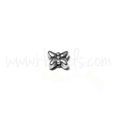 Perles papillons plaqué silver 6x5mm (4)