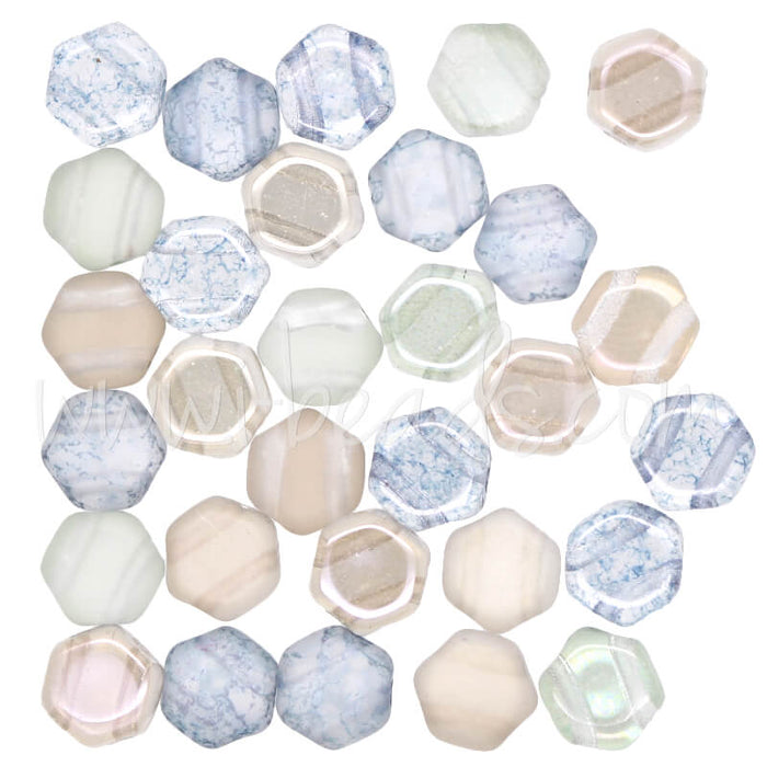 Perles Honeycomb 6mm beach mix (30)