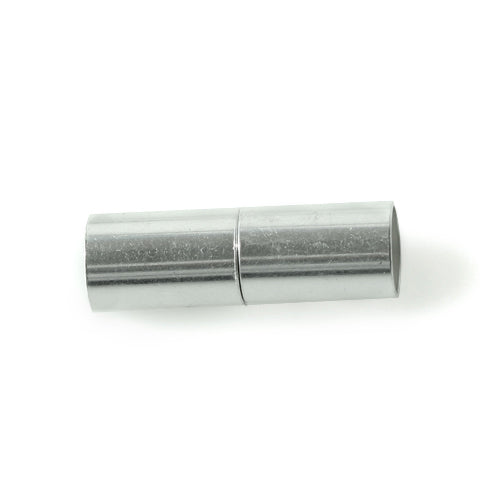 Fermoir magnétique tube plaqué argent 6x20mm (1)