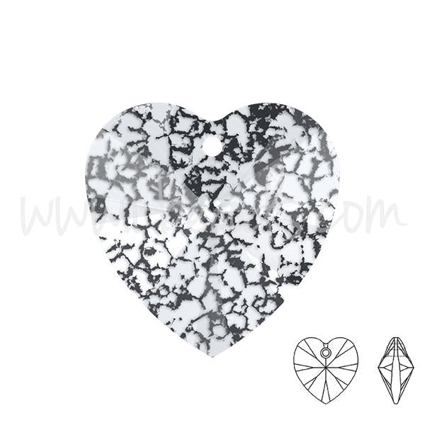 Pendentif coeur Swarovski 6228 crystal black patina effect 10mm (1)