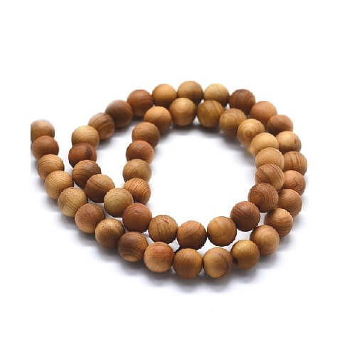 Perles en Bois Mat, Rond, 6mm, Trou: 1mm (1 rang)