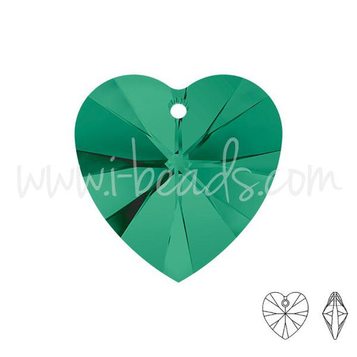 Achat pendentif coeur swarovski emerald 10mm (2)