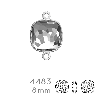 Achat 4483/J Swarovski Fantasy Cushion Fancy Stone connecteur plaqué Rhodium - 8mm (1)