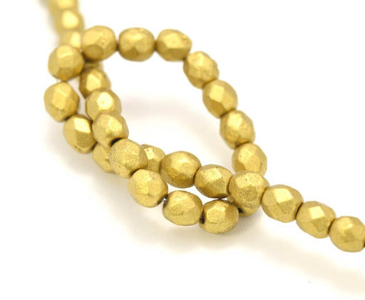 Perles facettes de boheme 4mm Matte - Metallic Aztec Gold (50)