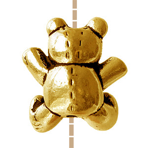 Perle ourson métal doré or fin vieilli 12.5mm (1)