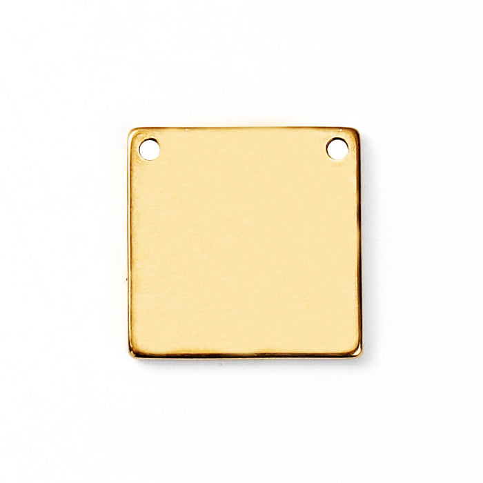 Charm breloque CARRE Acier inoxydable doré OR 16mm (1)