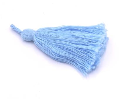 Pompon en coton Bleu ciel 8cm (1)