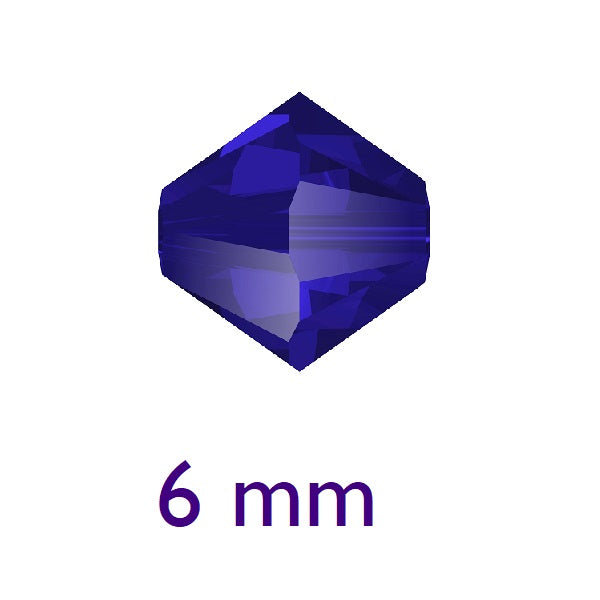 Perles Swarovski 5328 xilion bicone Majestic Blue 6mm (10)
