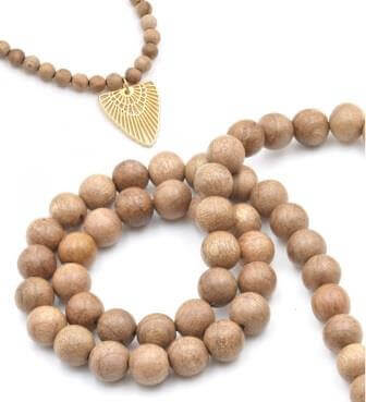 Perles en bois, ronde, Naturelle, 10mm, trou: 1mm (1 rang)