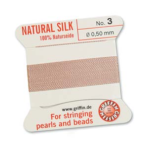 Fil de soie naturelle ROSE 0.50mm par 2m avec aiguille(1)