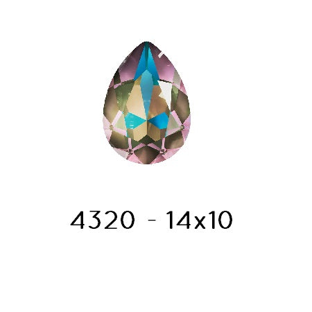 Achat Swarovski 4320 Fancy Stone PEAR - Crystal ARMY green DELITE-14x10mm (1)