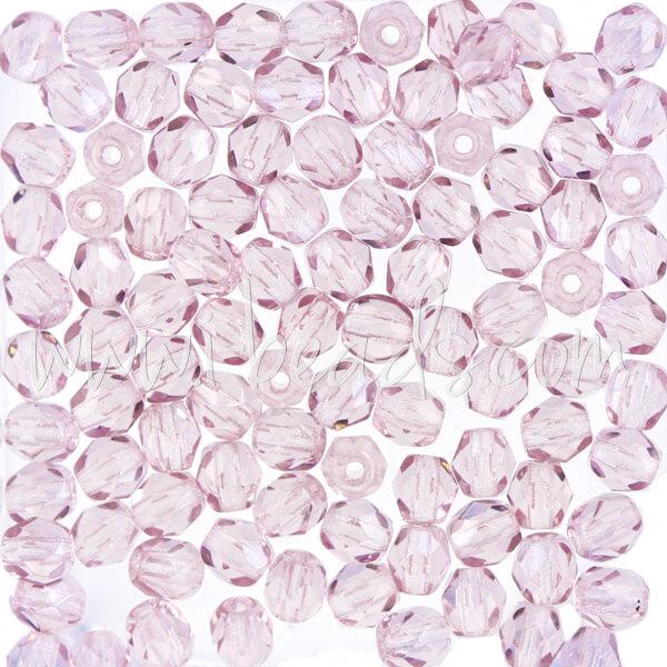 Perles facettes de bohème light amethyst 4mm (100)