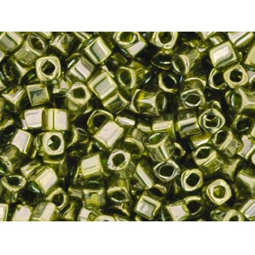 cc457 - perles Toho cube 1.5mm gold lustered green tea (10g)