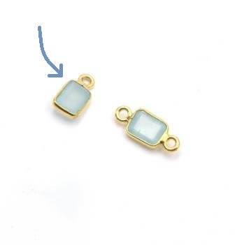 Petit pendentif rectangle Calcedoine sertis vermeil 11x8mm (1)
