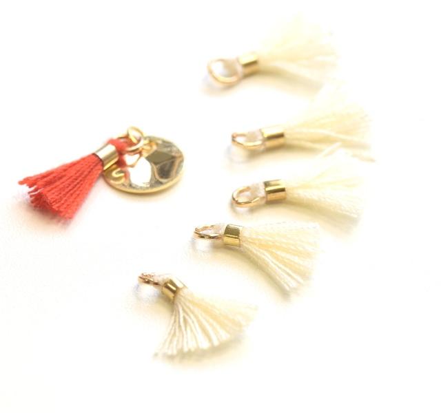 5 mini pompons 15mm beige (5)