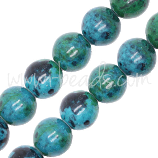 Achat Perles rondes Azurite Chrysocolle 10mm sur fil (1)