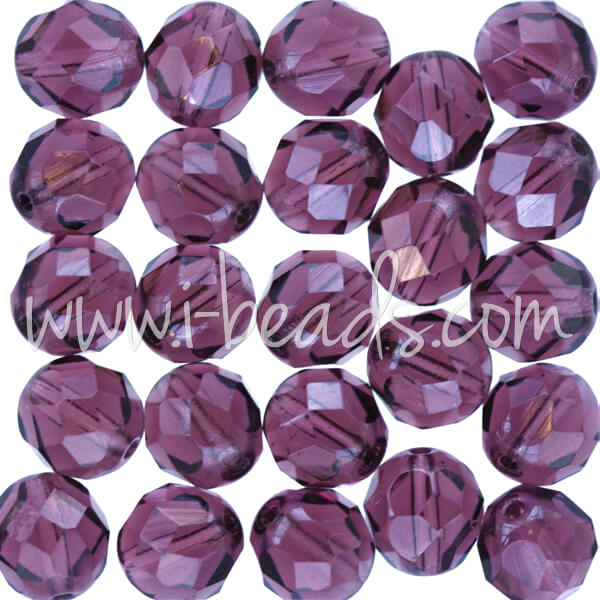 Perles facettes de bohème amethyst 8mm (25)