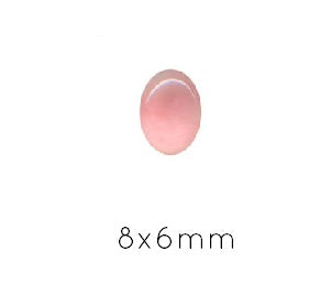 Cabochon Ovale QUARTZ rose 8x6mm (1)