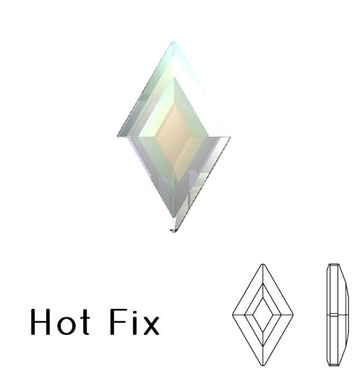 Achat 2773 Swarovski hot fix flat back Diamand Shape rhinestones crystal AB 5x3mm (10)