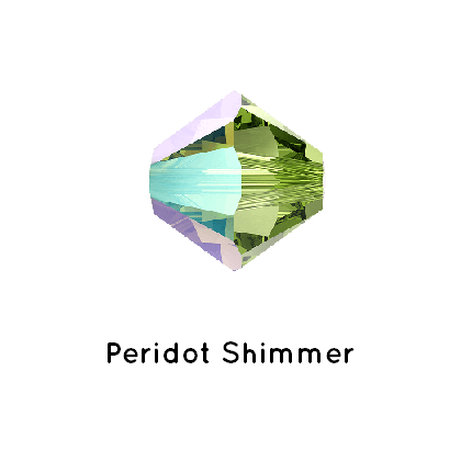 Swarovski 5328 Xilion bicone toupie Peridot Shimmer 4mm (40)