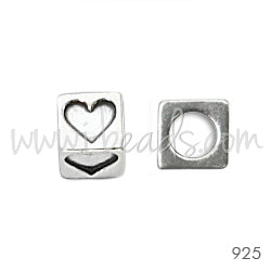 Perle trou 3mm coeur argent 925 4.5mm (1)