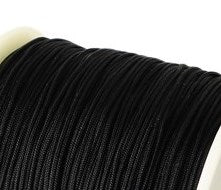 cordon nylon tressé - 0.4mm- noir -(vente par 3m)