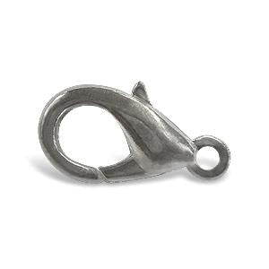 Fermoir mousqueton métal finition plaqué argent vieilli 12 mm (5)