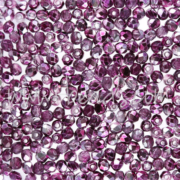 Perles facettes de boheme mirror orchid 2mm (50)