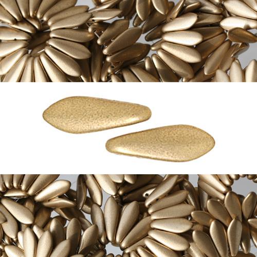 Perles 2 trous CzechMates Daggers matte metallic flax 5x16mm (50)