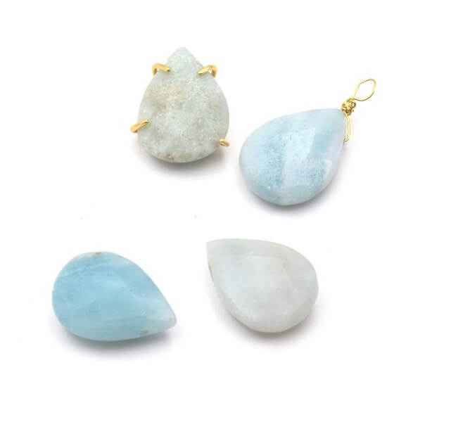 Pendentif perle goutte Amazonite poire facetté 16x12mm-0.7mm (2)