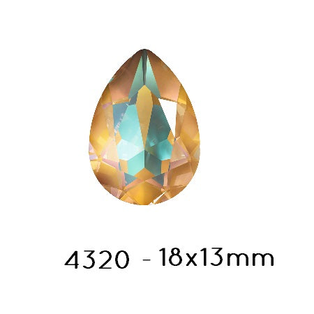 Swarovski 4320 Fancy Stone PEAR- OCHRE DELITE-18x13mm (1)