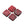 Vente au détail Perles en verre de Bohême carre avec étoile rouge et picasso 10mm (4)