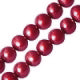 Perles d'eau douce rondes fuchsia 7mm sur fil (1)